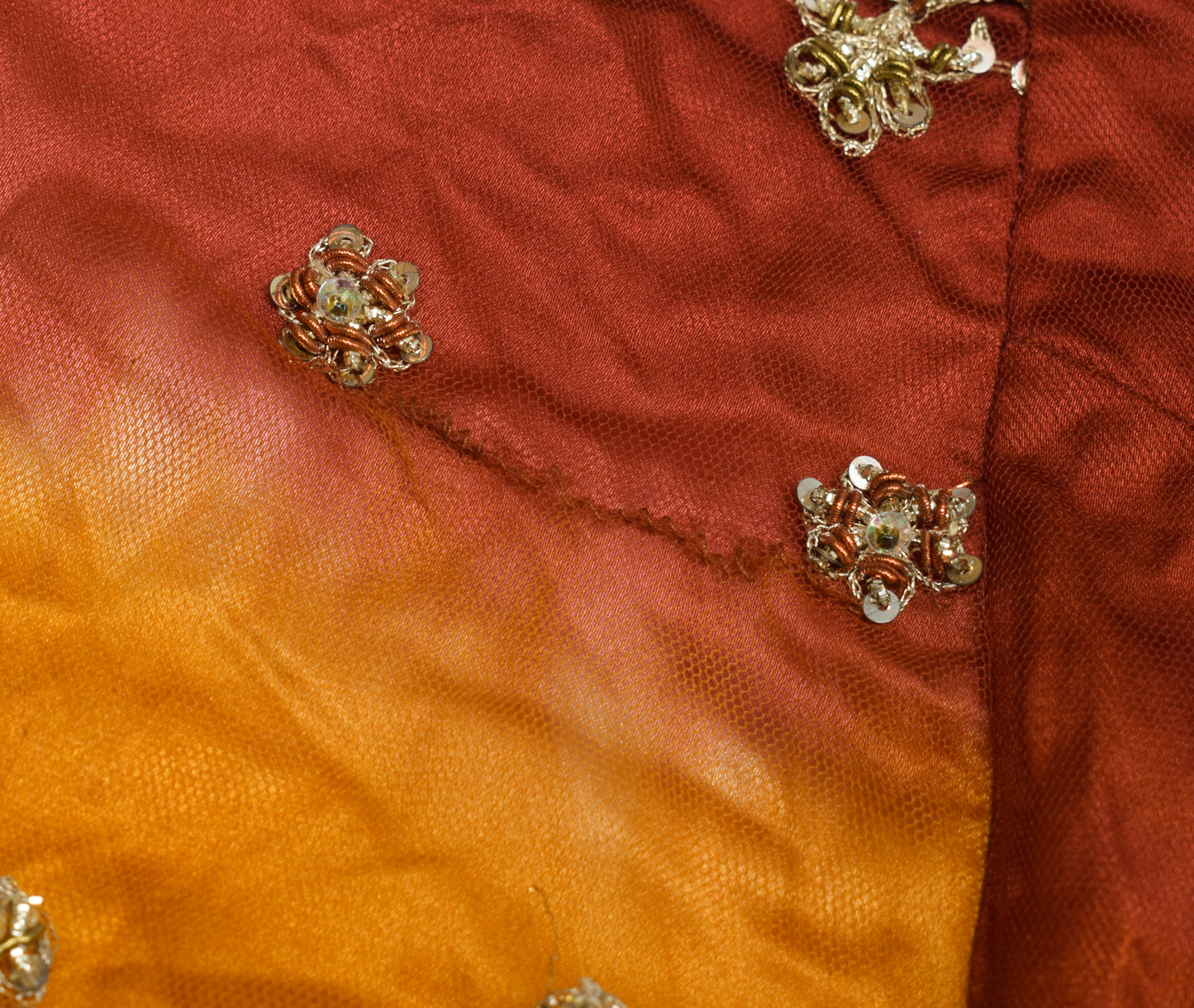 Sushila Vintage Readymade Stitched Sari Blouse Net Hand Beaded Designer 34" Choli
