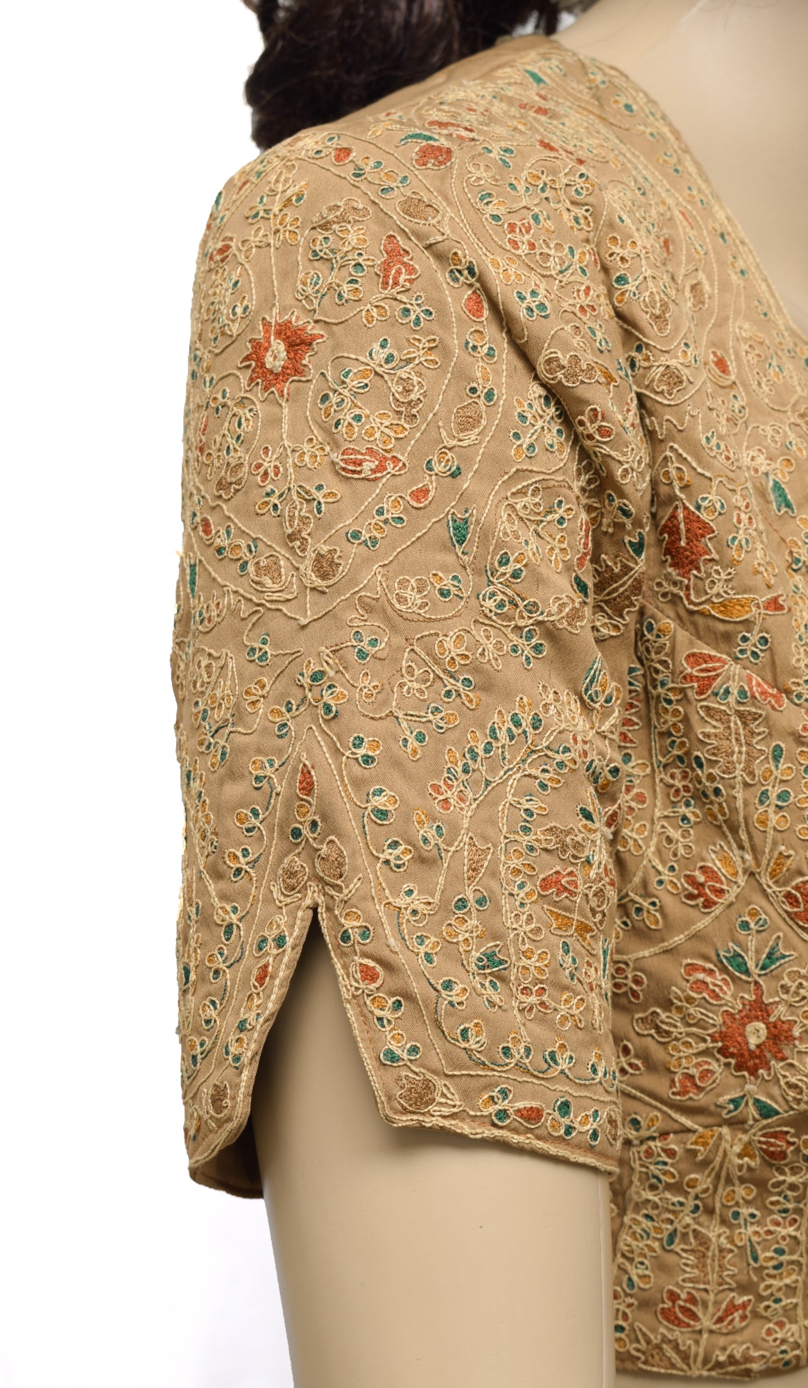 Sushila Vintage Readymade 38" Sari Blouse Silk Embroidered Designer Choli
