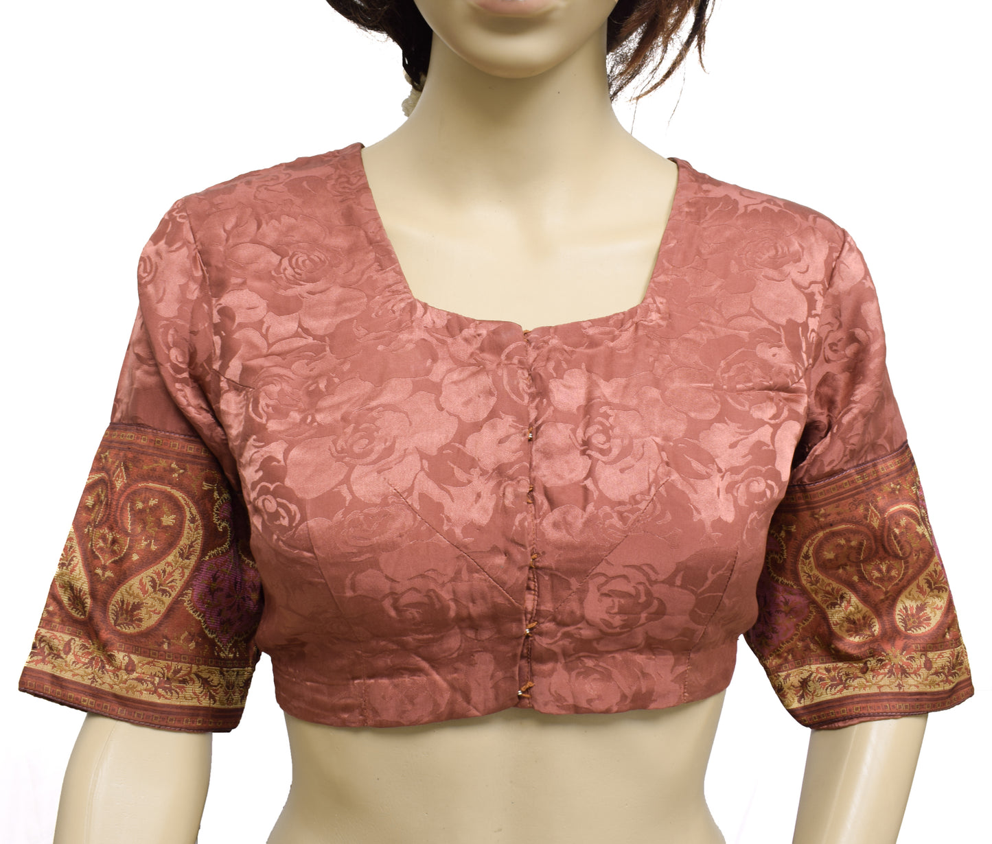 Sushila Vintage Readymade 40" Sari Blouse Pure Silk Woven Designer Choli