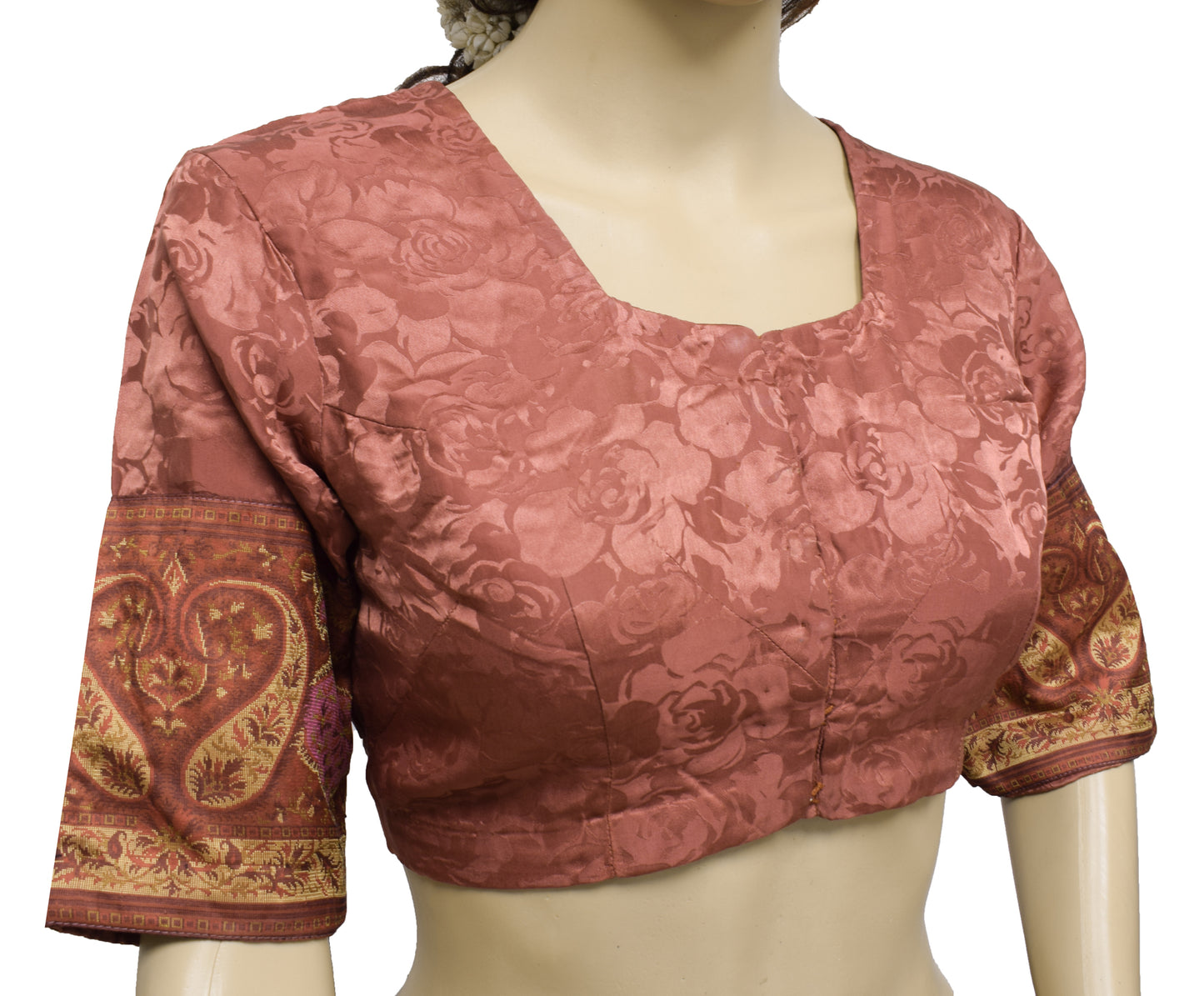 Sushila Vintage Readymade 40" Sari Blouse Pure Silk Woven Designer Choli