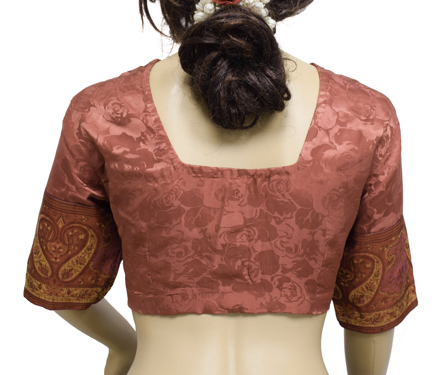 Sushila Vintage Readymade 40" Sari Blouse Pure Silk Woven Designer Choli