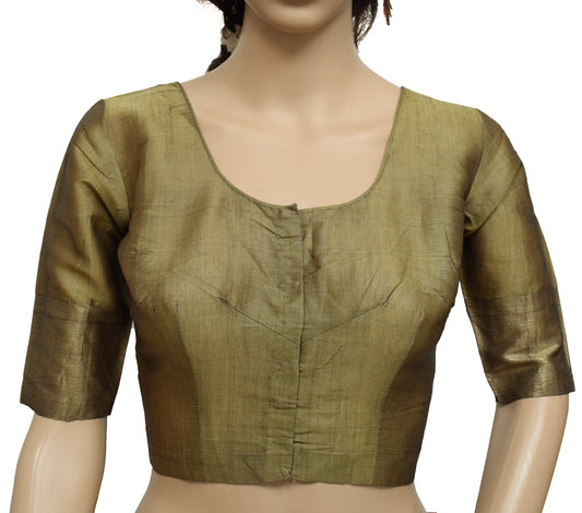 Sushila Vintage Readymade Stitched Sari Blouse 34" Pure Silk Woven Designer Top