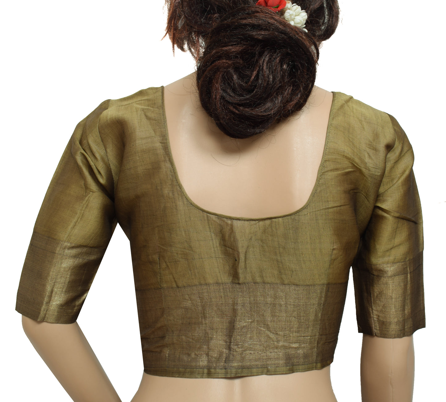 Sushila Vintage Readymade Stitched Sari Blouse 34" Pure Silk Woven Designer Top