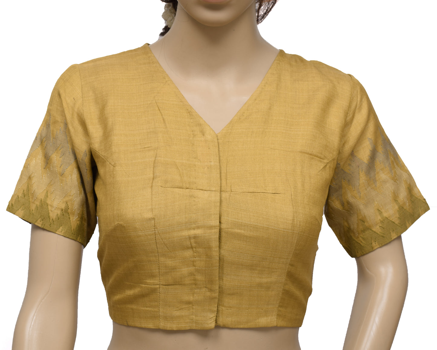 Sushila Vintage Readymade 32" Brown Sari Blouse Silk Woven Designer Choli