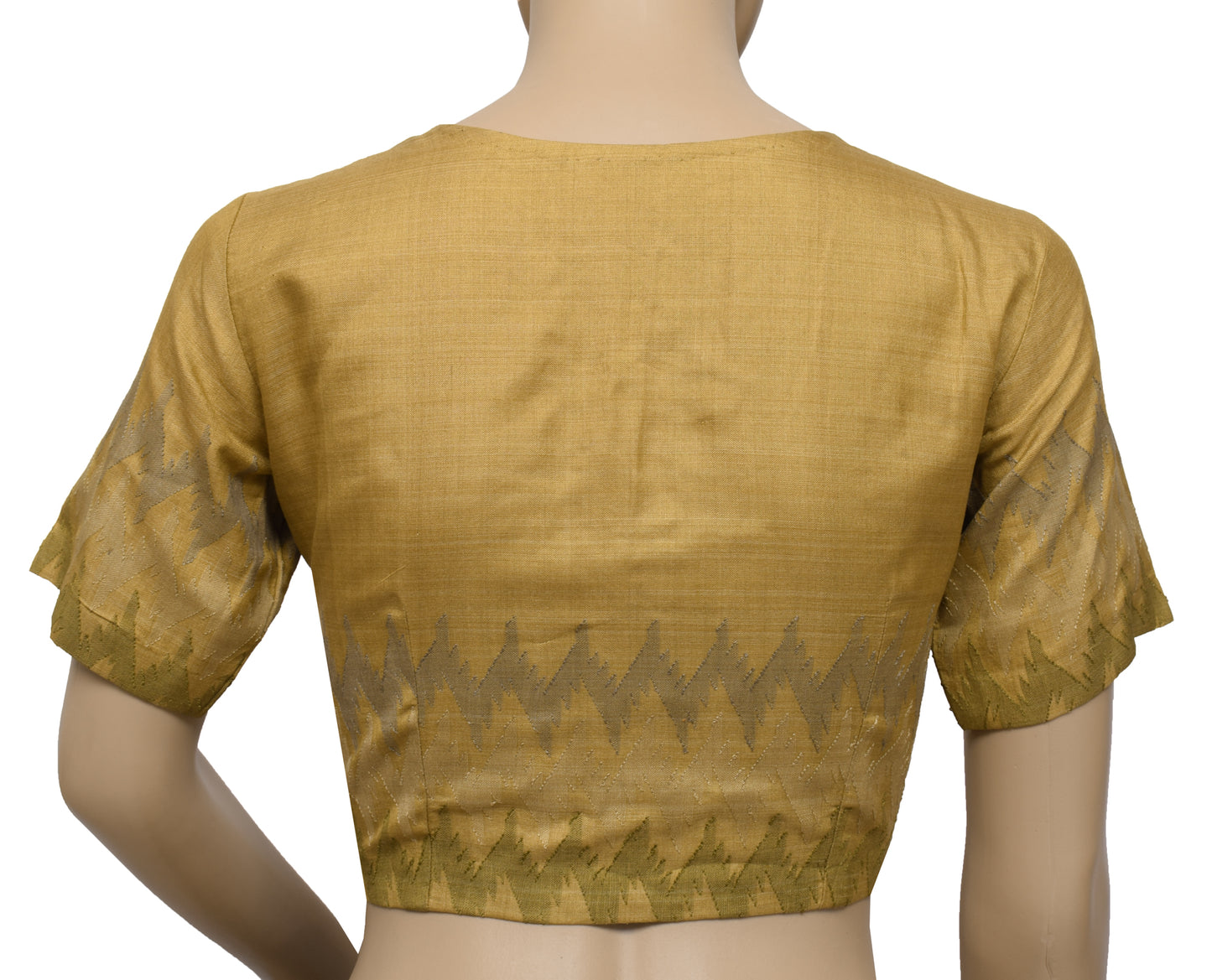 Sushila Vintage Readymade 32" Brown Sari Blouse Silk Woven Designer Choli