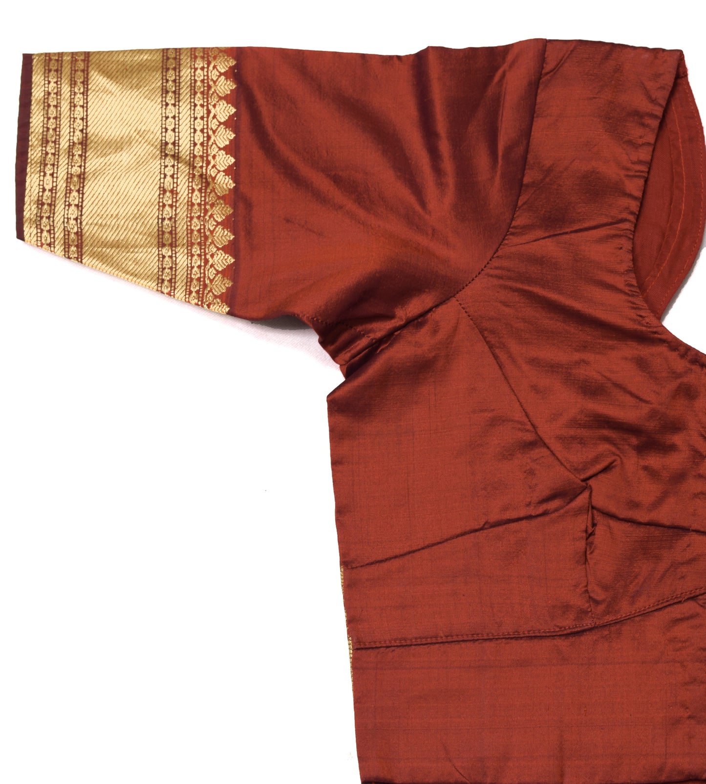 Sushila Vintage Maroon Readymade 28"Sari Blouse Silk Woven Designer Choli
