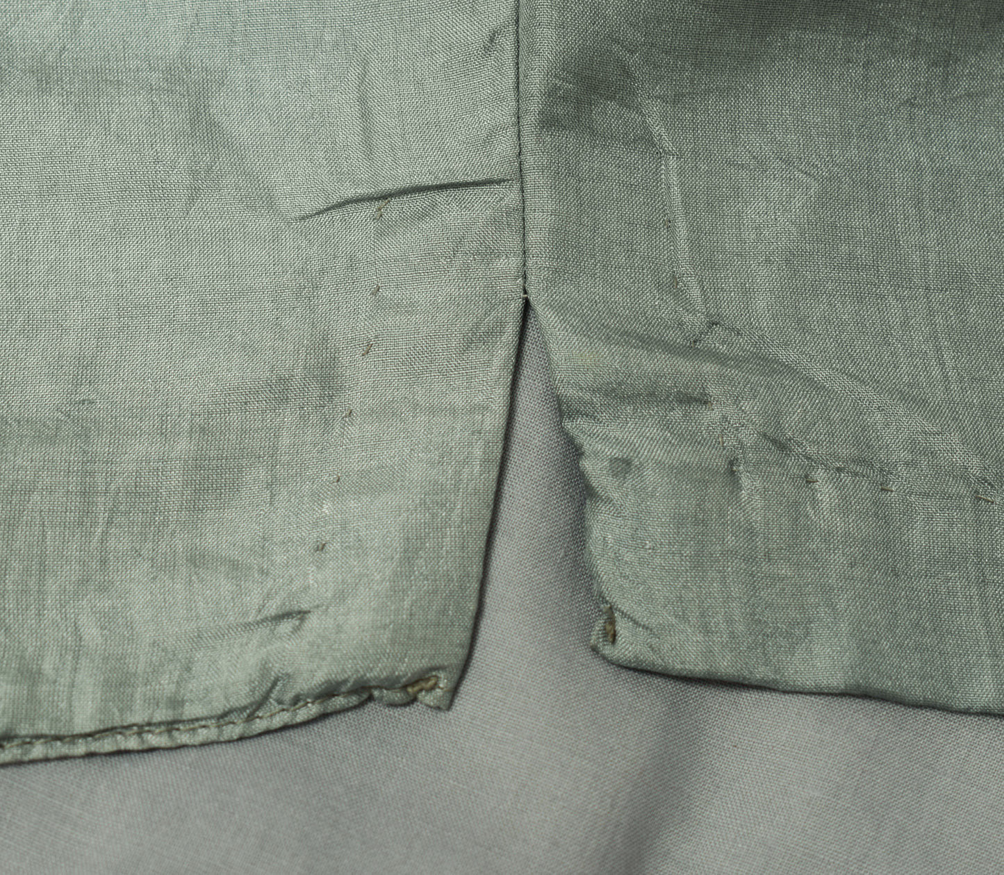 Sushila Vintage Gray Indian Readymade Stitched Sari Blouse 100% Pure Silk Choli