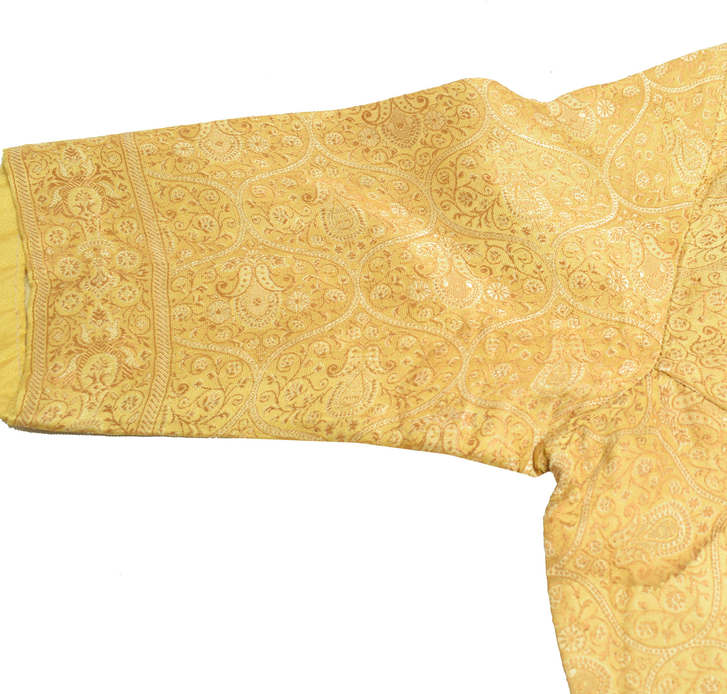 Sushila Vintage Cream Readymade 30" Sari Blouse Silk Resham Woven Choli Top