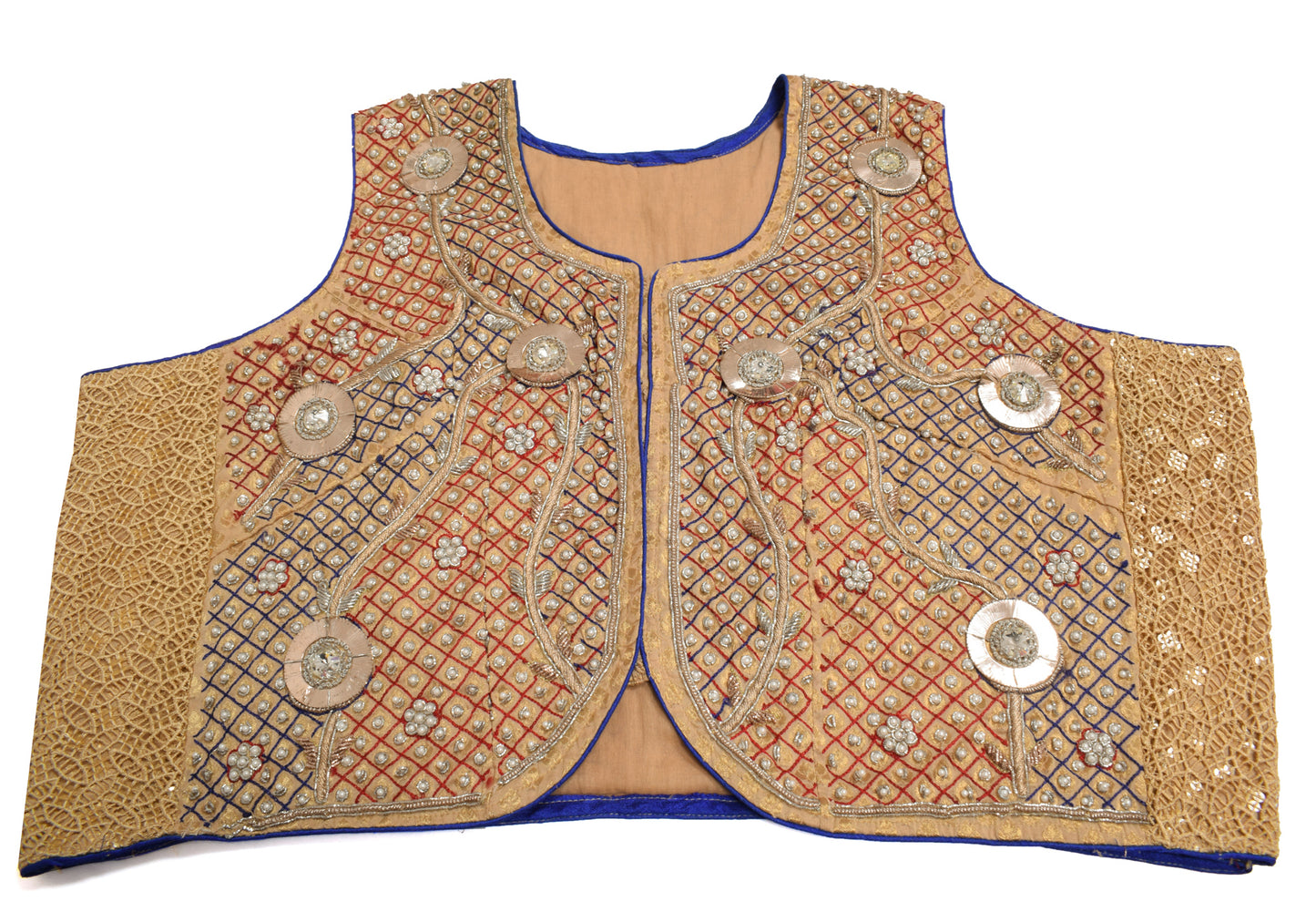Sushila Vintage Readymade 48" Sari Cotton Silk Designer Women's Waist Coat