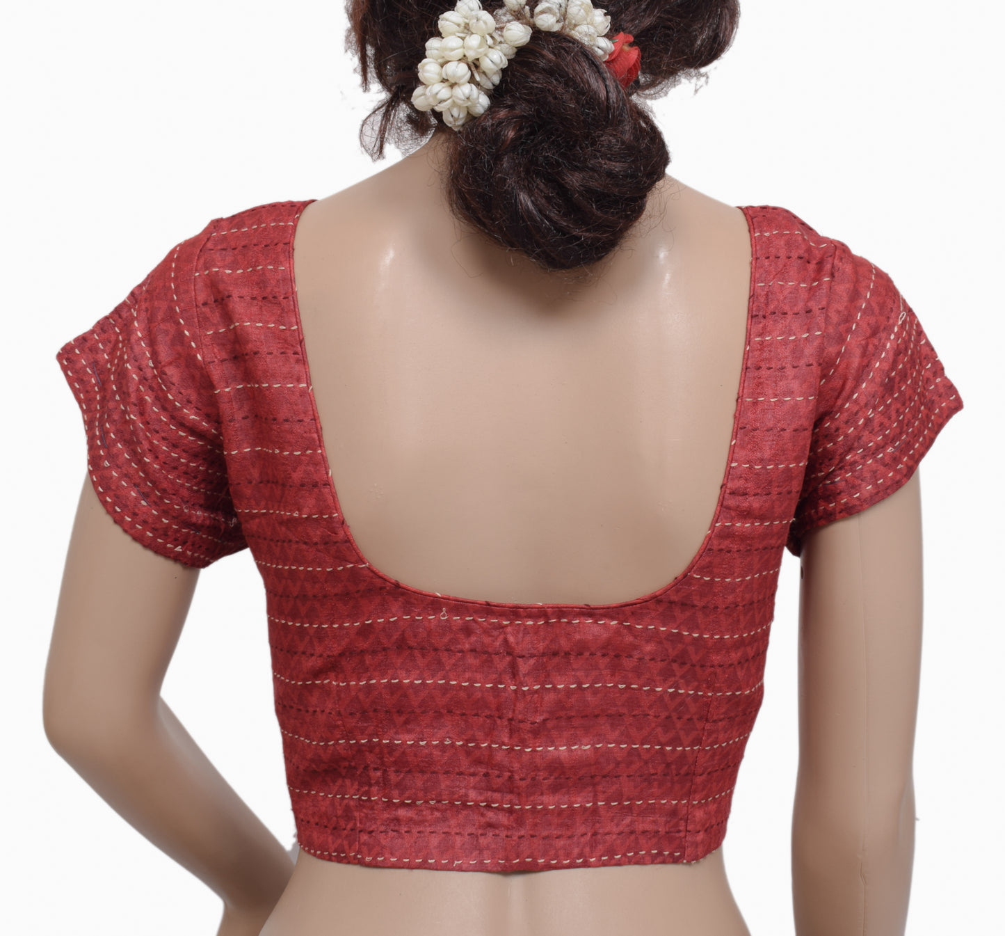 Sushila Vintage Readymade 38" Sari Blouse Silk Printed Designer Choli Top