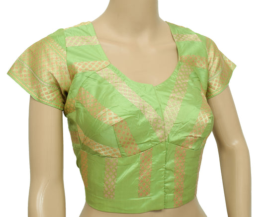 Sushila Vintage Readymade 40" Sari Blouse Silk Woven Woven Designer Choli
