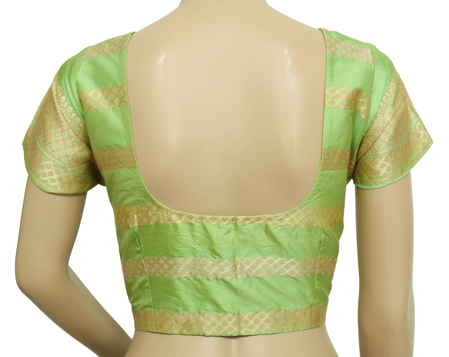 Sushila Vintage Readymade 40" Sari Blouse Silk Woven Woven Designer Choli