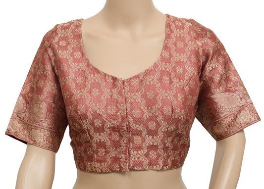 Sushila Vintage Readymade 36" Sari Blouse Silk Woven Floral Designer Choli