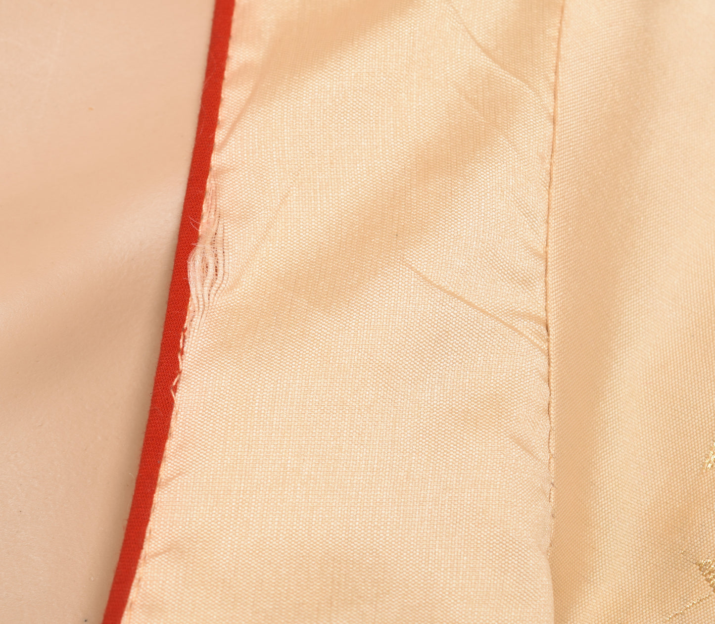 Sushila Vintage Readymade 34" Sari Blouse Silk Beige Woven Designer Choli