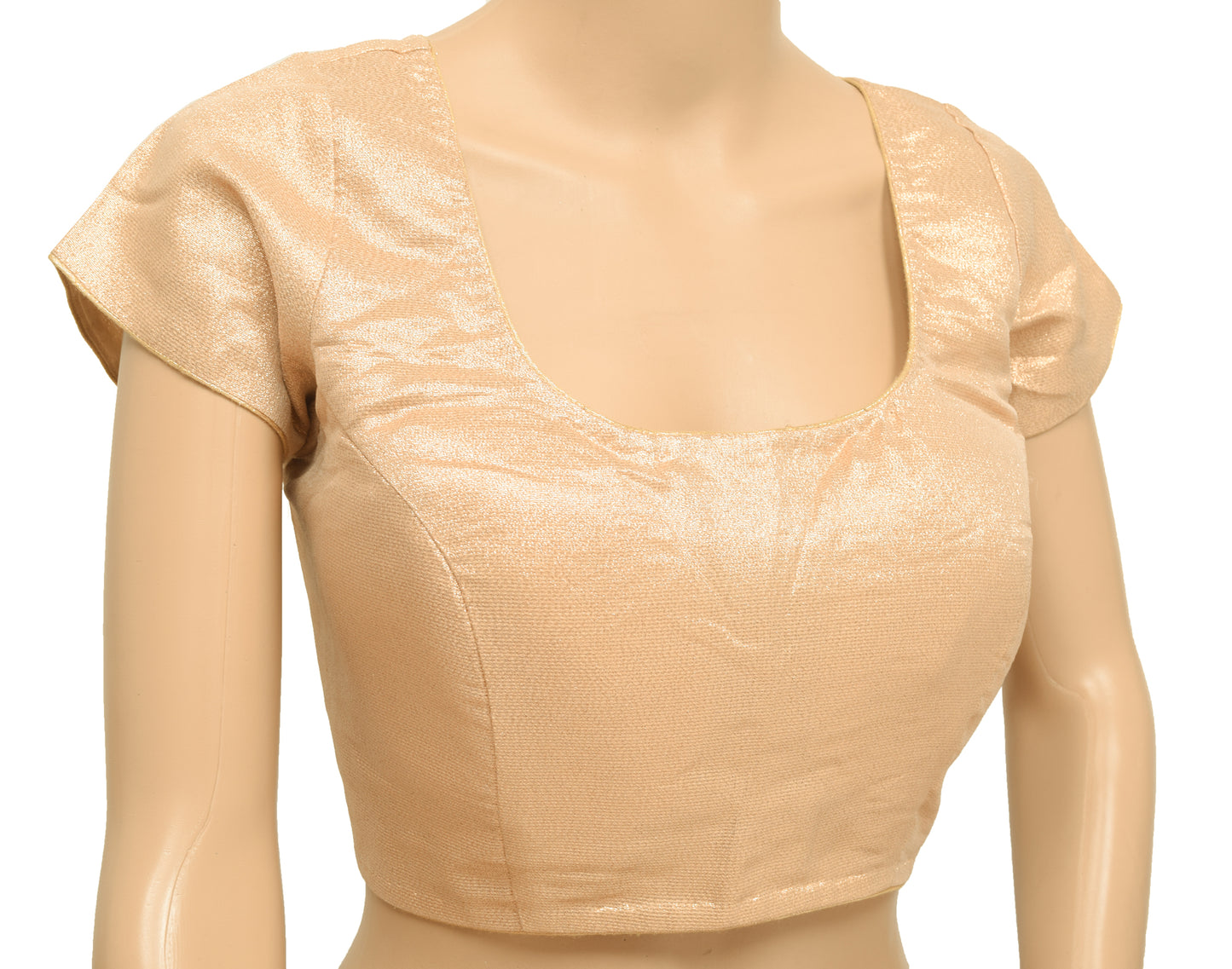 Sushila Vintage Readymade 40" Sari Blouse Golden Padded Woven Designer Top