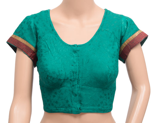 Sushila Vintage Readymade 38" Sari Blouse Georgette Woven Designer Choli