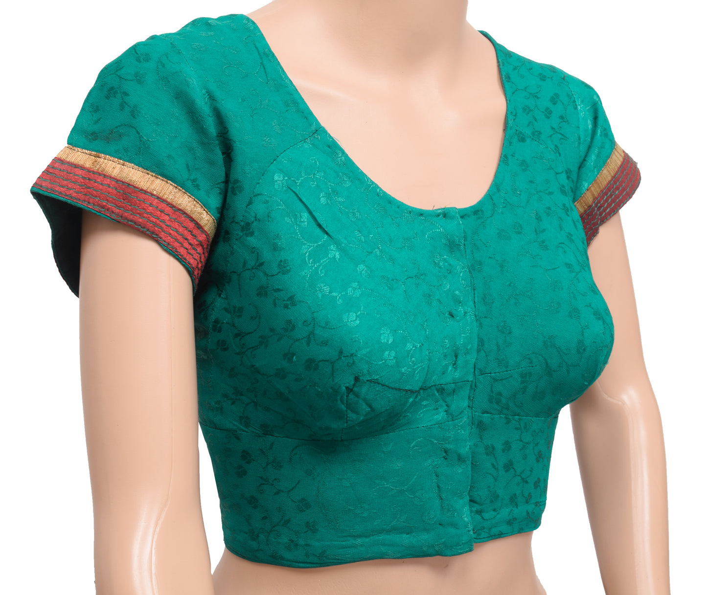 Sushila Vintage Readymade 38" Sari Blouse Georgette Woven Designer Choli