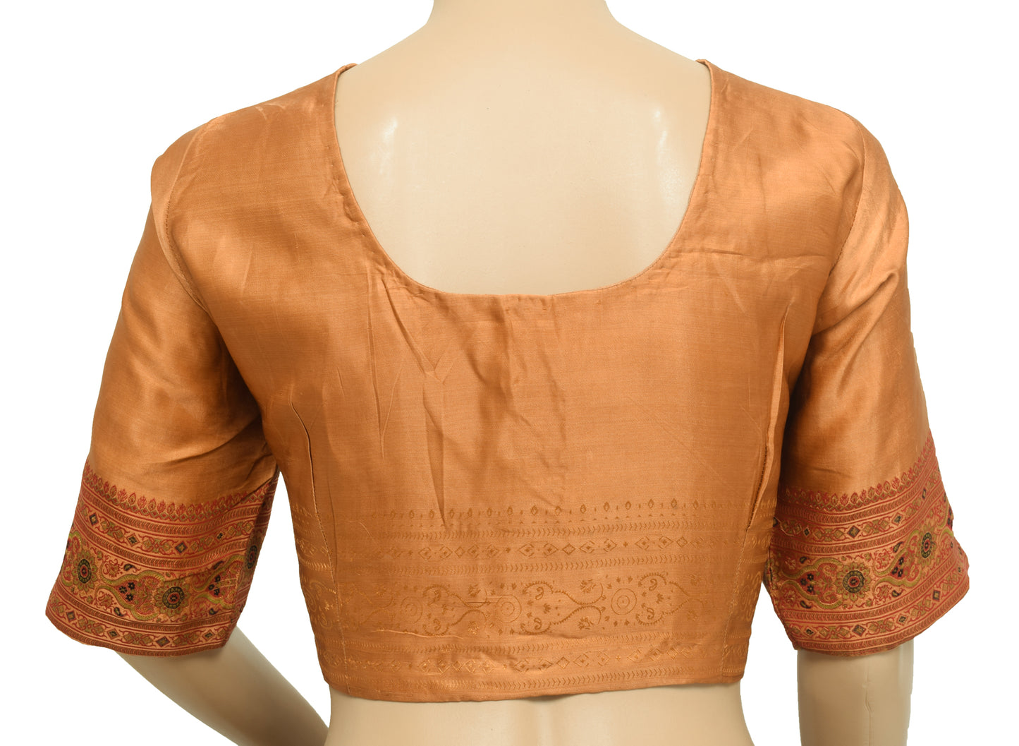 Sushila Vintage Readymade Stitched Sari Blouse Satin Silk Woven Designer Choli