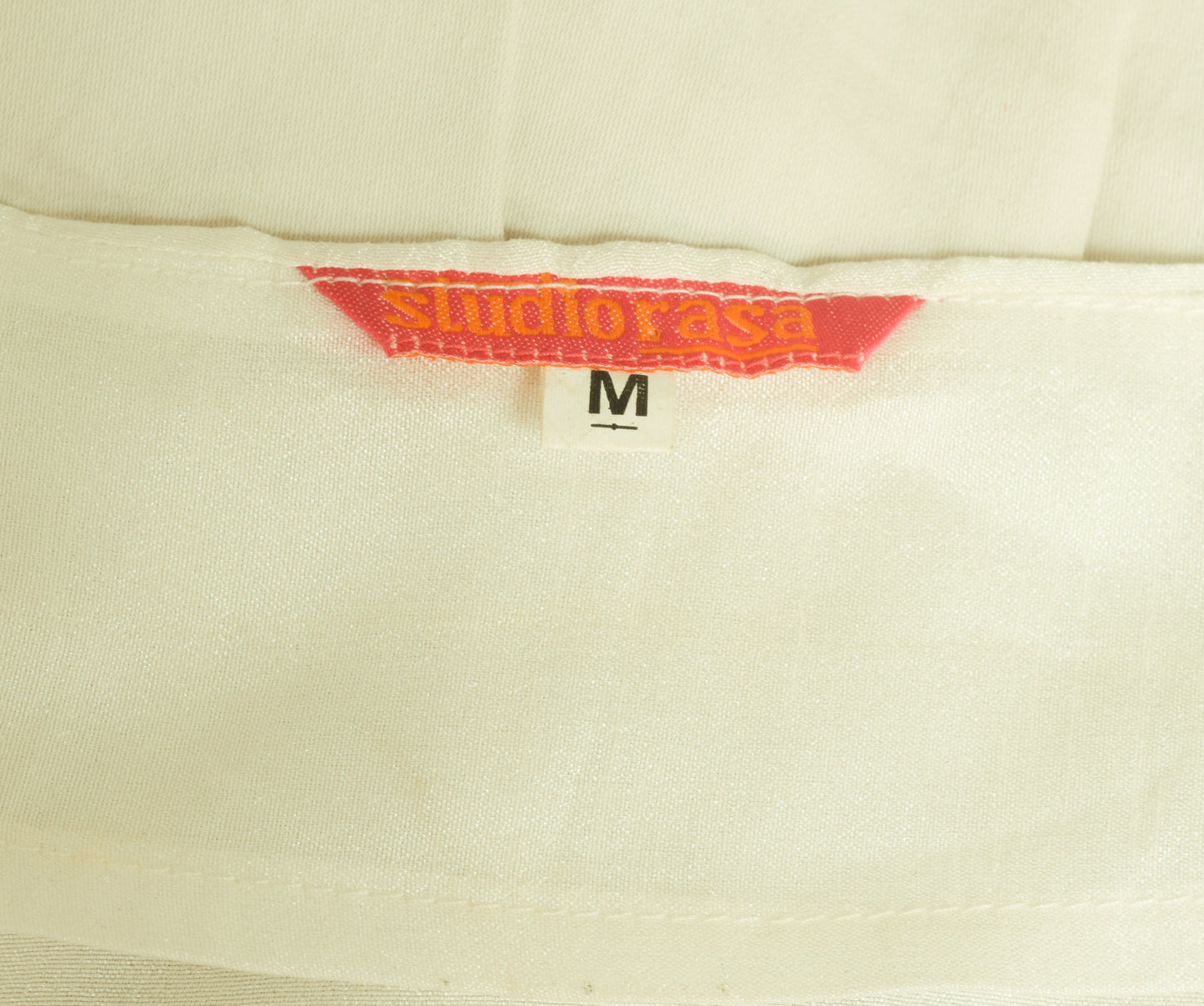 Vintage White Stitched Sari Blouse Silk Printed Designer Branded Top Choli "M"