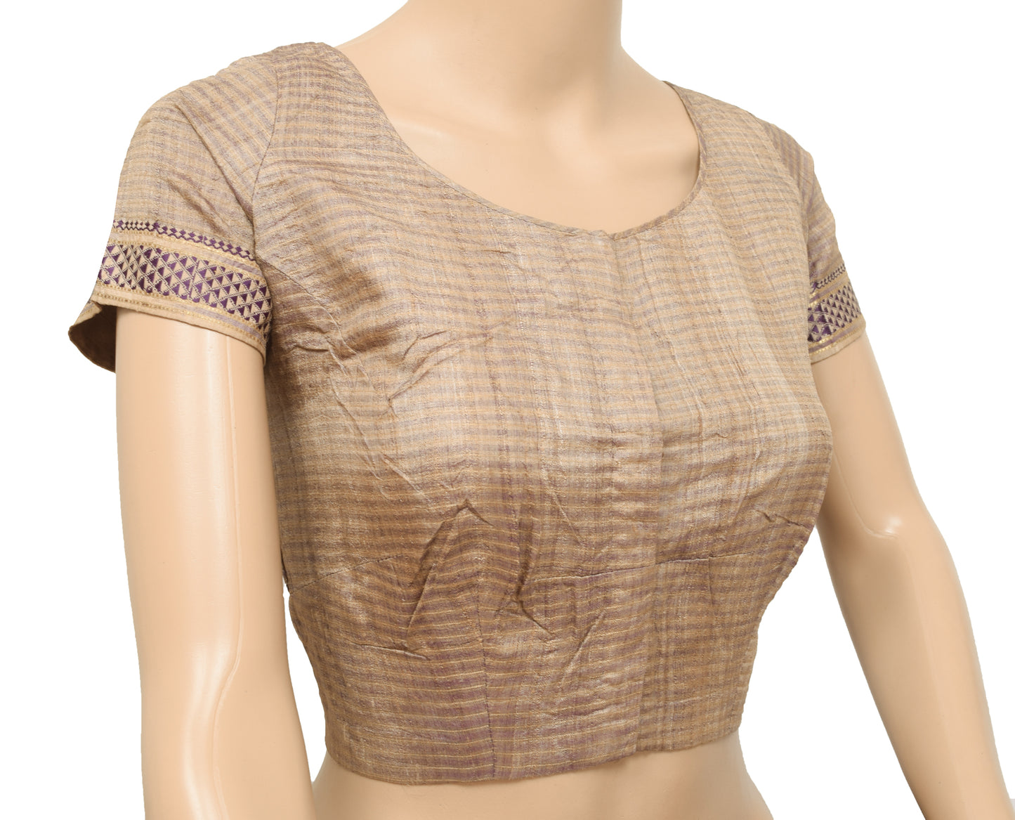 Sushila Vintage Readymade 40"Sari Blouse Pure Silk Woven Designer Choli