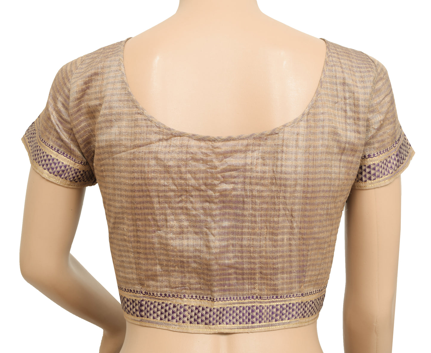 Sushila Vintage Readymade 40"Sari Blouse Pure Silk Woven Designer Choli
