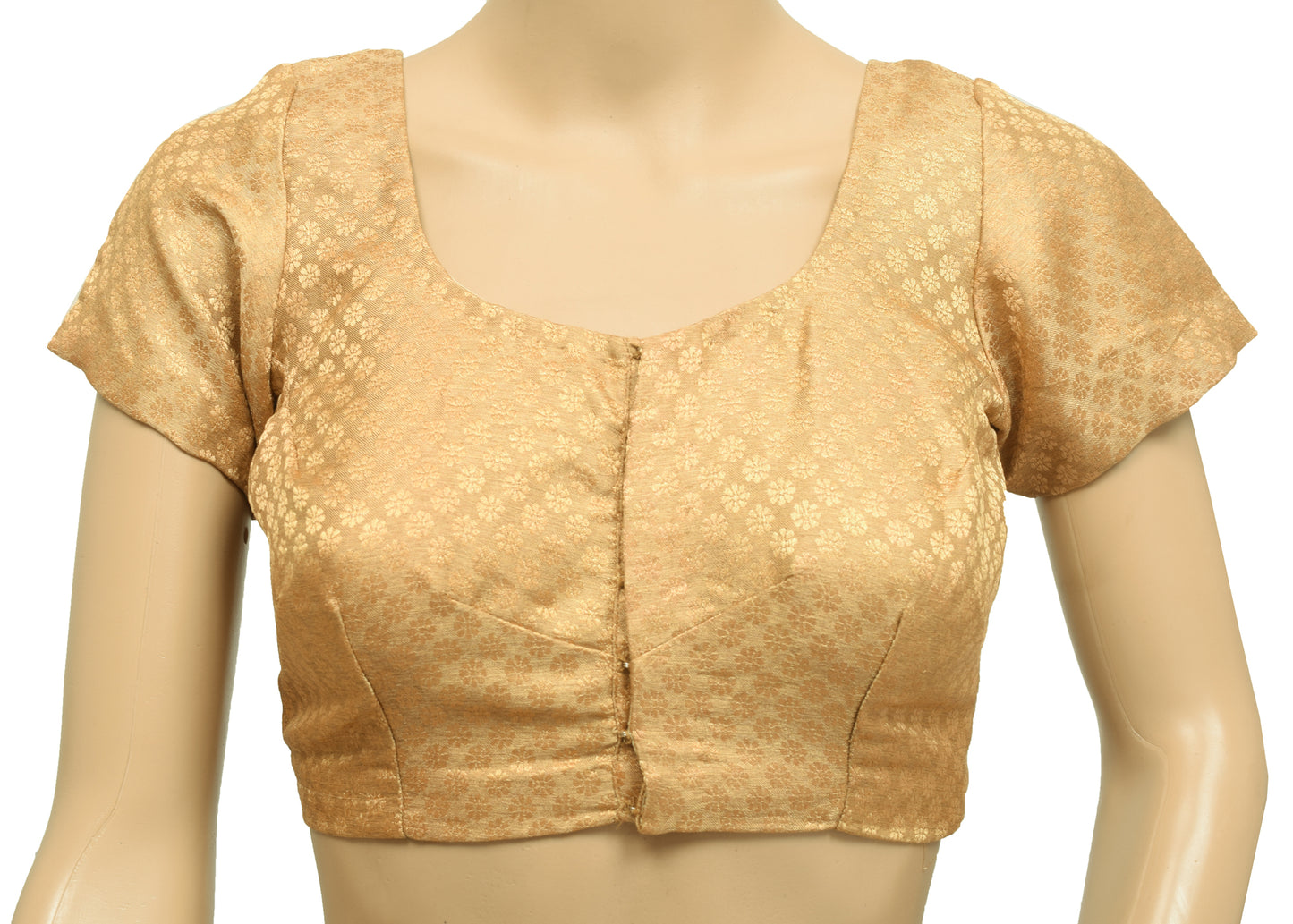 Sushila Vintage Readymade 30"Sari Blouse Brown Silk Woven Designer Choli