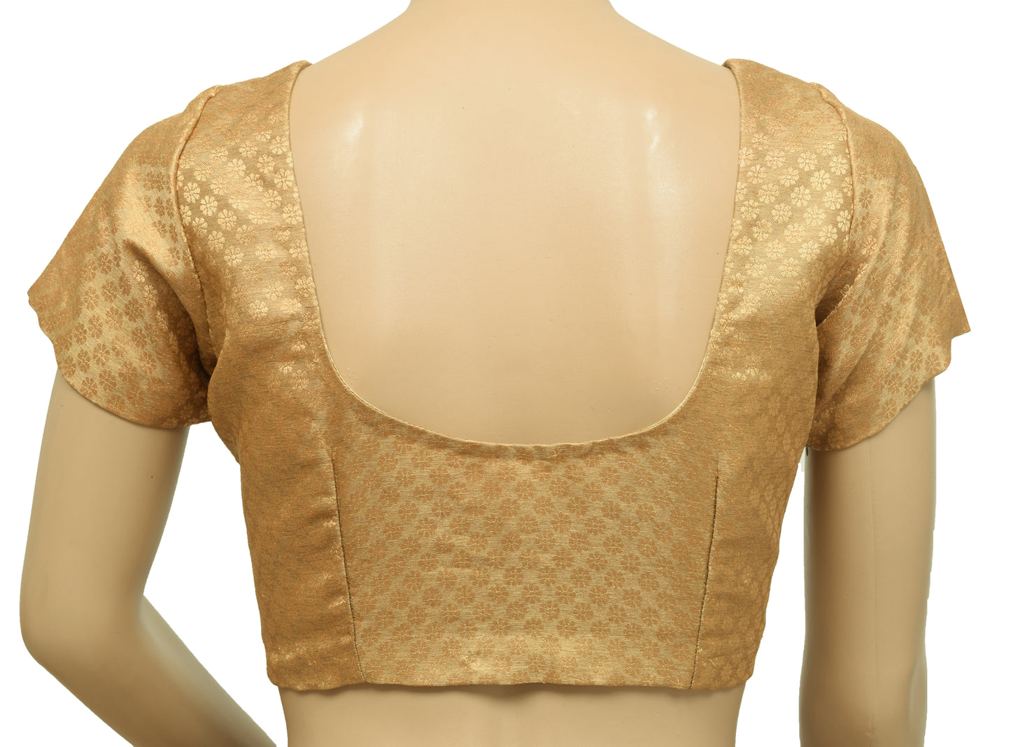 Sushila Vintage Readymade 30"Sari Blouse Brown Silk Woven Designer Choli