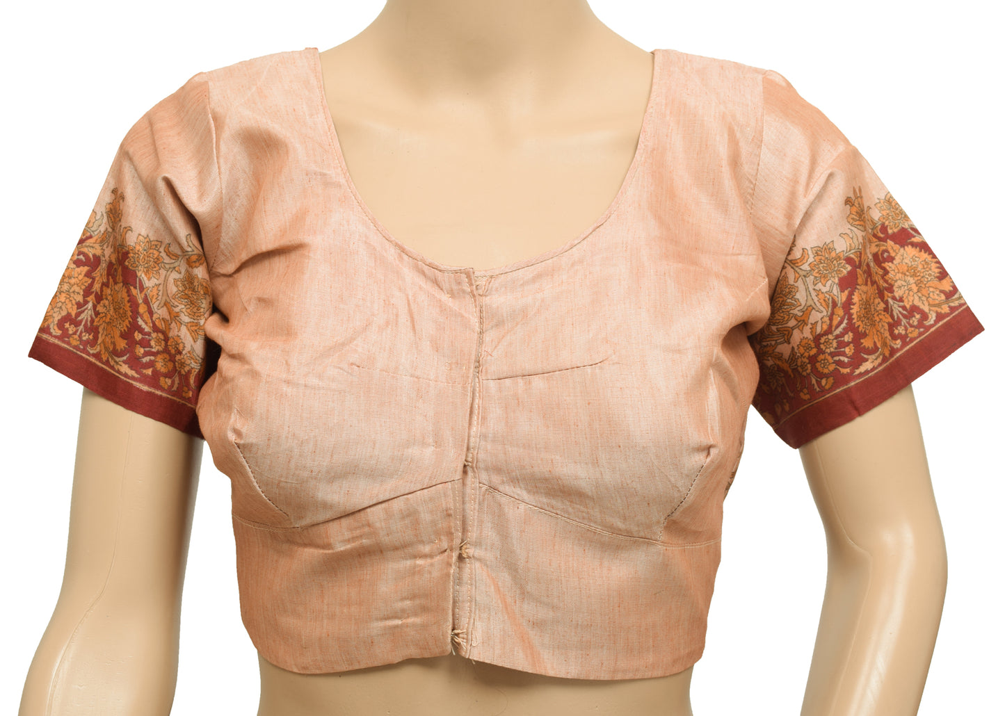 Sushila Vintage Readymade 34"Sari Blouse Silk Printed Floral Designer Top