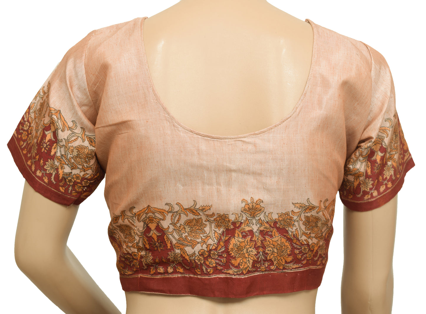 Sushila Vintage Readymade 34"Sari Blouse Silk Printed Floral Designer Top
