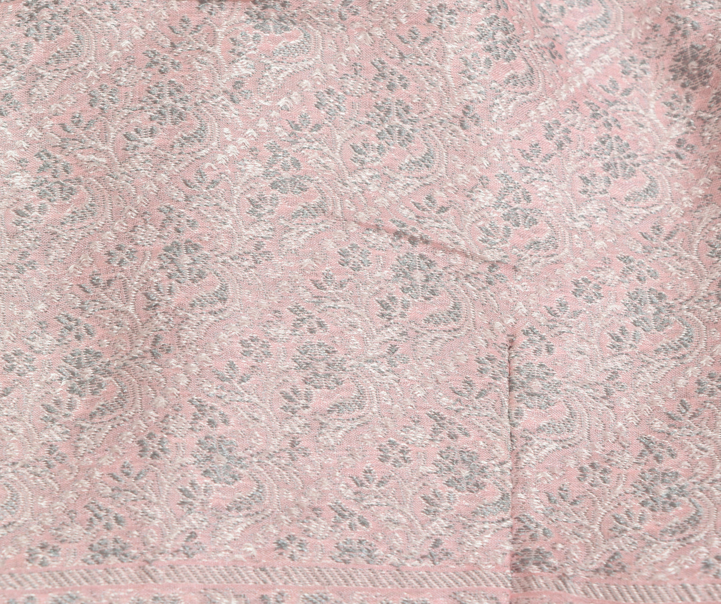 Sushila Vintage Pink Stitched Sari Blouse 32" Woven Floral Designer Choli