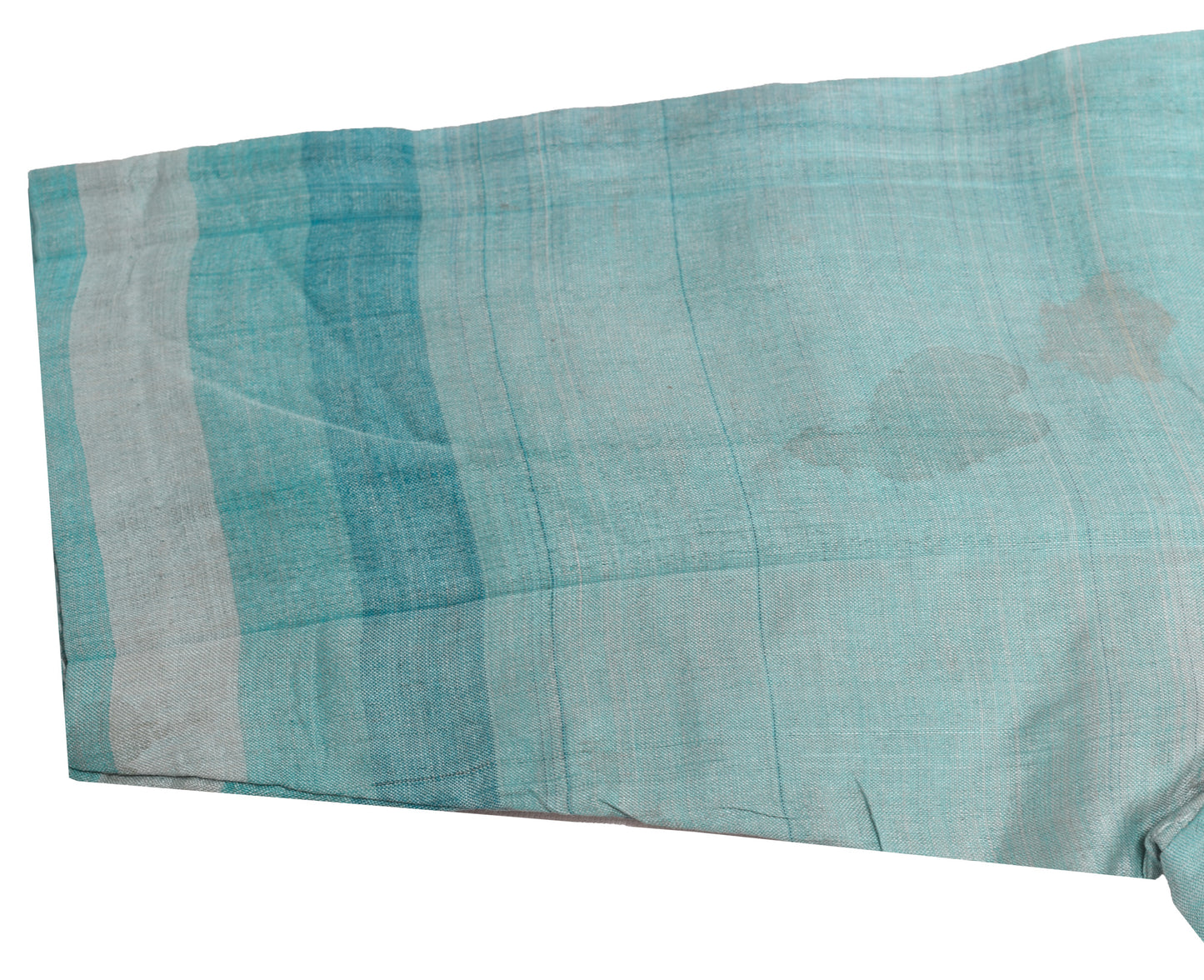 Sushila Vintage Tussar Silk Stitched Sari Blouse Printed Blue Shade 32" Top