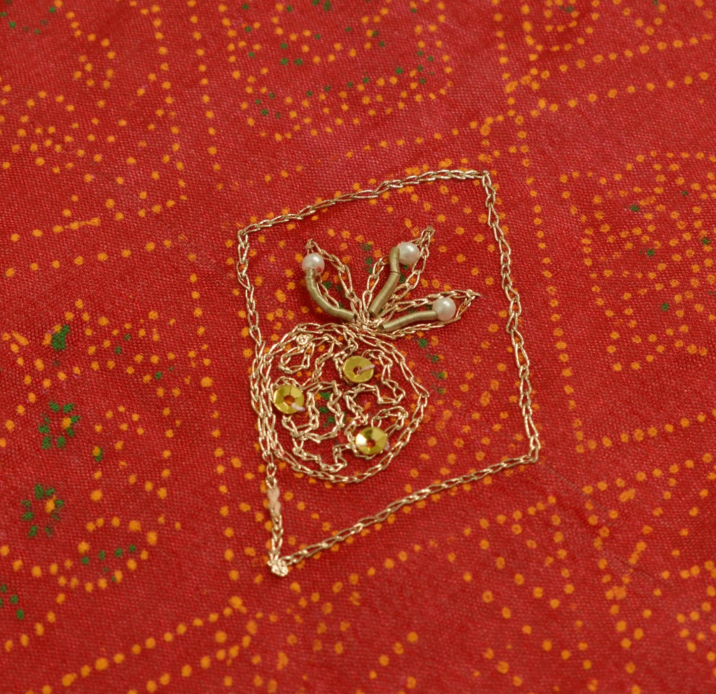 Sushila Vintage Deep Red Dupatta Art Silk Beaded Printed Long Stole Scarves