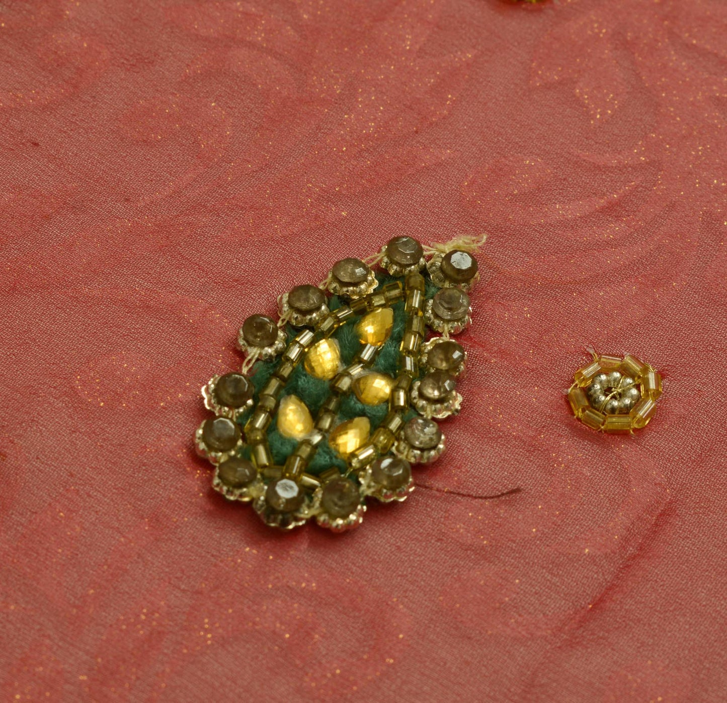 Sushila Vintage HEAVY Maroon Dupatta Blend Georgette Silk Hand Beaded Long Stole