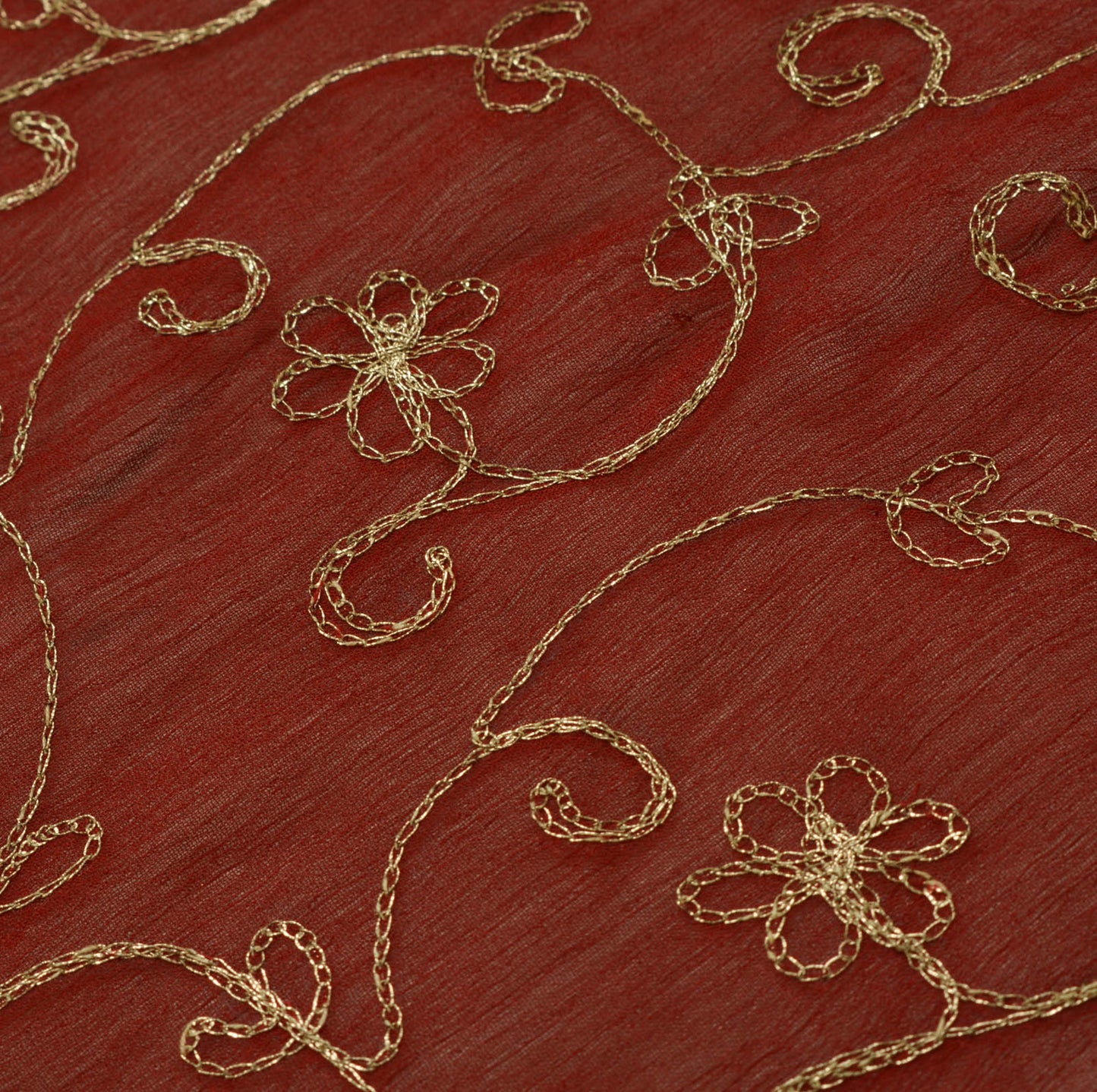 Sushila Vintage Maroon Dupatta Blend Georgette Silk Zari Embroidered Long Stole