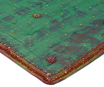 Sushila Vintage Green Dupatta Pure Chiffon SIlk Tie-Dye Sequins Work Long Stole