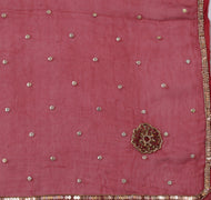 Sushila Vintage Red Dupatta Pure Chiffon Silk Sequins Embroidered Long Stole