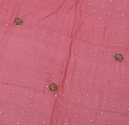 Sushila Vintage Red Dupatta Pure Chiffon Silk Sequins Embroidered Long Stole