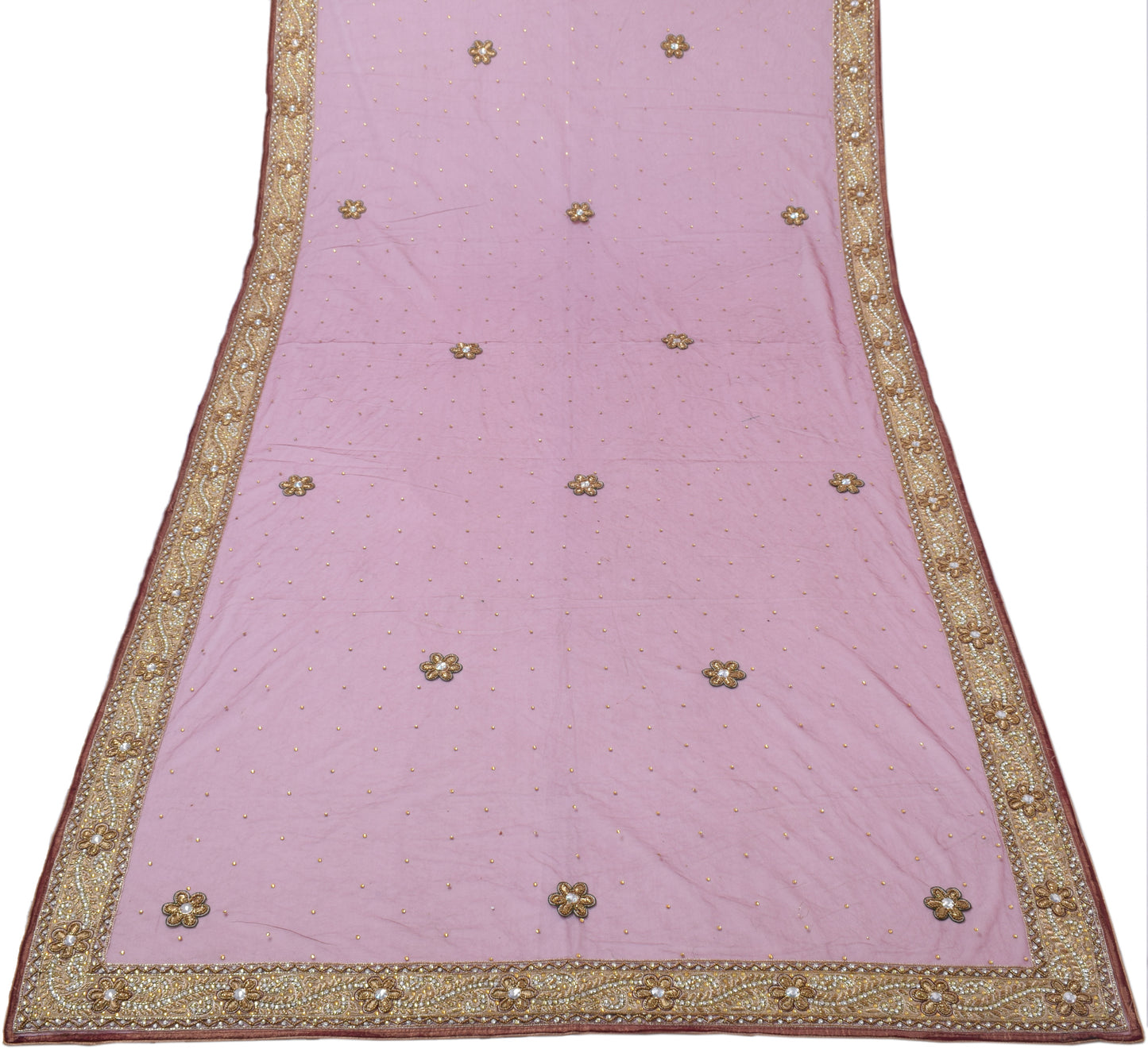 Sushila Vintage Maroon HEAVY Dupatta Net Mesh Embroidered Beaded Long Stole