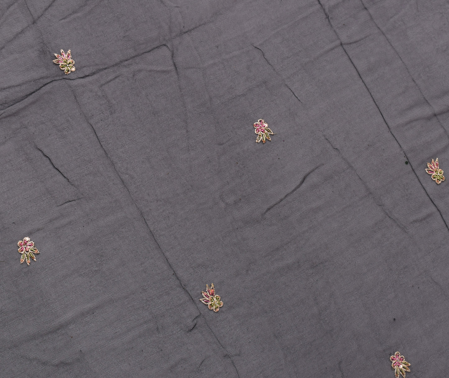 Sushila Vintage Black Dupatta Pure Georgette Silk Hand Beaded Long Stole Scarves