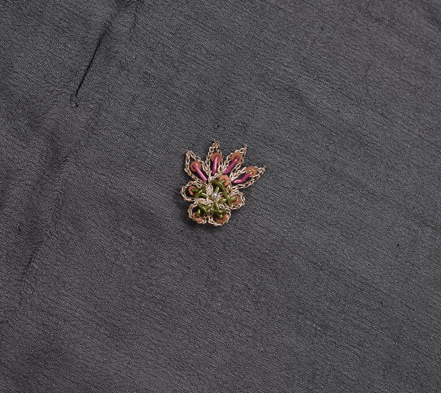 Sushila Vintage Black Dupatta Pure Georgette Silk Hand Beaded Long Stole Scarves