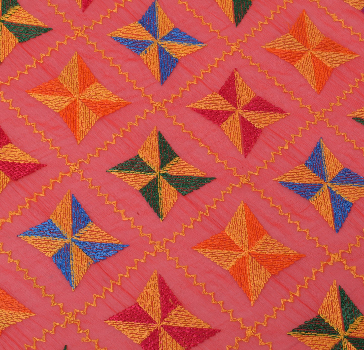 Sushila Vintage Red Dupatta Blend Chiffon Silk Embroidered Long Stole Scarves