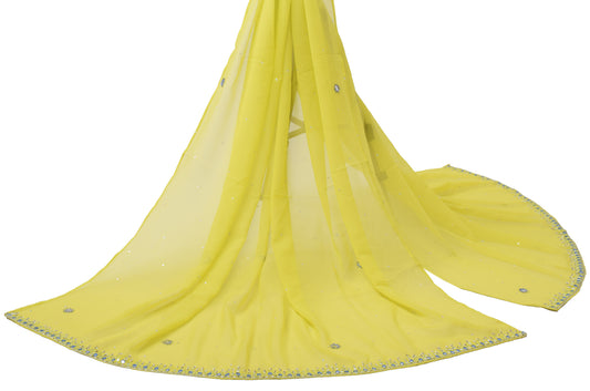 Sushila Vintage Green Dupatta Blend Georgette Silk Mirror Work Long Stole Veil