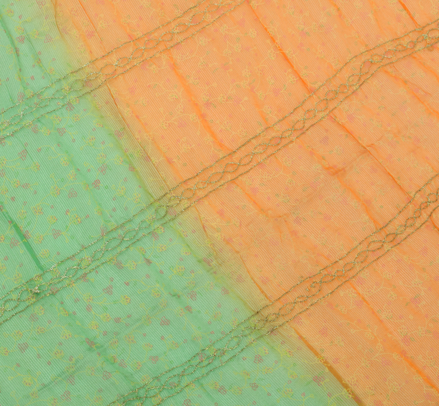 Sushila Vintage Green Dupatta Blend Chiffon Silk Embroidered Long Stole Scarves