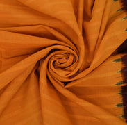 Sushila Vintage Yellow Dupatta Pure Cotton Woven Ikkat Long Stole Wrap Scarves
