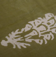 Sushila Vintage Indian Green Dupatta Pure Silk Printed Long Stole Wrap Scarves