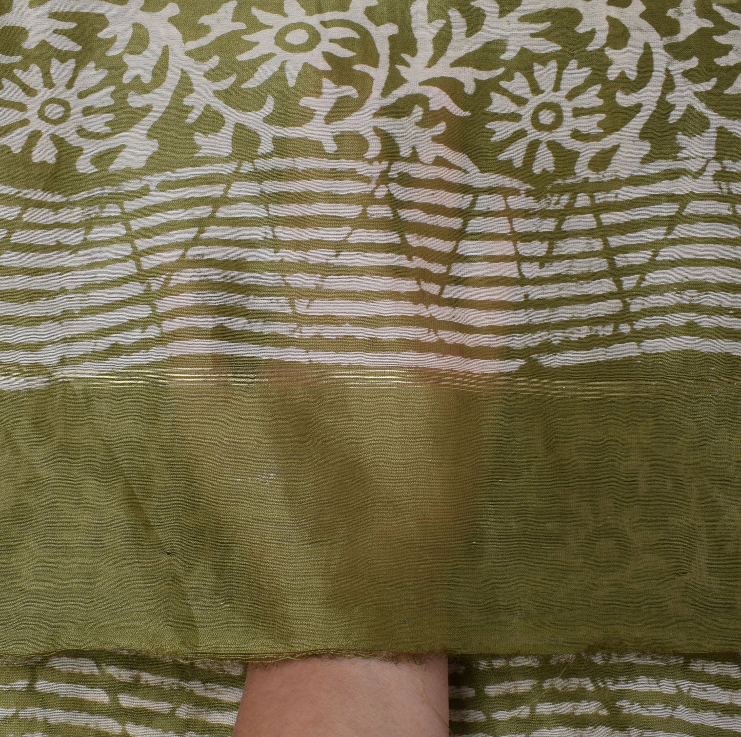 Sushila Vintage Indian Green Dupatta Pure Silk Printed Long Stole Wrap Scarves