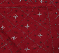 Sushila Vintage Maroon Indian Dupatta Blend Chiffon Embroidered Long Stole Veil