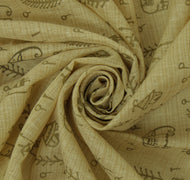 Sushila Vintage Cream Dupatta Pure Cotton Printed Elephant Long Stole Wrap Veil