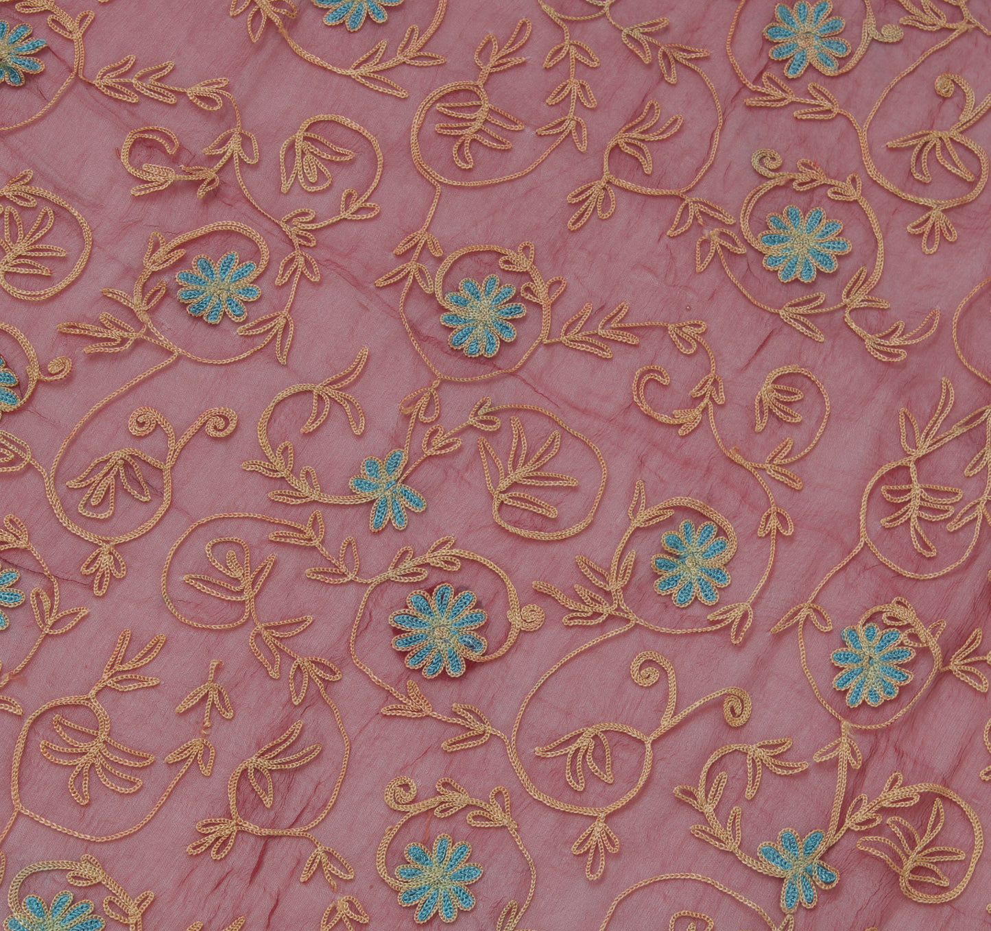 Sushila Vintage Dupatta Blend Chiffon Silk Embroidered Long Stole Scarf Scarves