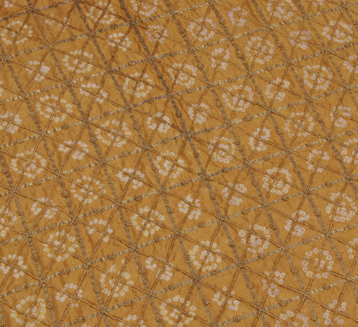Sushila Vintage Brown Dupatta 100% Pure Silk Printed & Beaded Long Stole Scarves